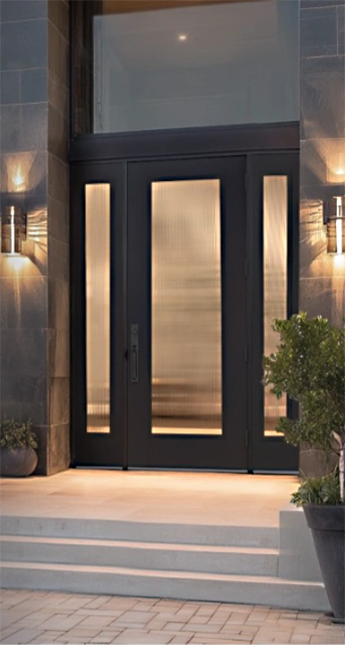 Wide Reed Glass Door Insert